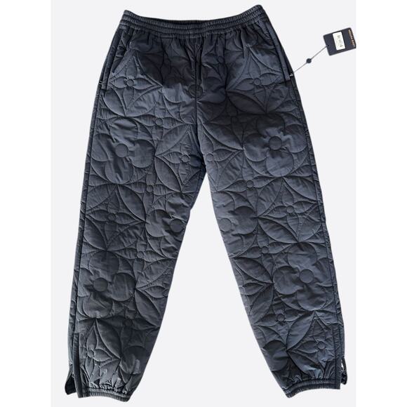 Louis Vuitton Navy Flower Monogram Quilted Trackpants - Picture 1 of 8